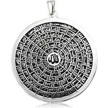 Esmaul Husna Dualı Büyük Boy 925 Ayar Gümüş Erkek Kolye Ucu