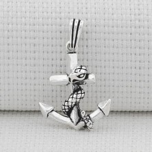 Yılanlı Çapa  925 Ayar Gümüş Erkek Kolye Ucu