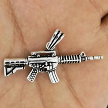 Tüfek Tasarımlı 925 Ayar Gümüş Erkek Kolye Ucu