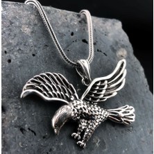 Kartal Tasarımlı 925 Ayar Gümüş Erkek Kolye