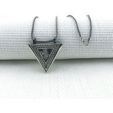 Osmanlı Tugra  Cevşeni Kebir Dualı Orta Boy 925 Ayar Gümüş Erkek Kolye