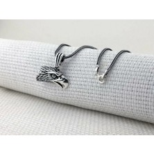 Kartal Kafası Tasarımlı 925 Ayar Gümüş Erkek Kolye