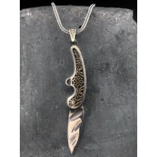 Bıcak Tasarımlı 925 Ayar Gümüş Erkek Kolye