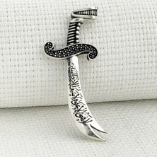 Zulfikar  La Feta Illa Ali La Seyfe Iila Zulfikar  925 Ayar Gümüş Erkek Kolye