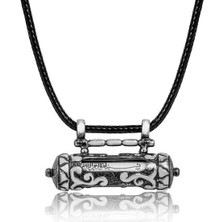 Desenli Cevşen Muskalık Dualı 925 Ayar Gümüş Erkek Kolye