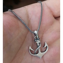 Denizci Çapa  925 Ayar Gümüş Erkek Kolye