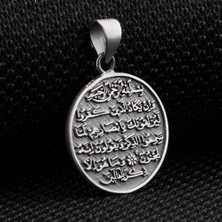 Ayetel Kürsi ve Nazar Dualı 925 Ayar Gümüş Erkek Kolye Ucu