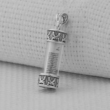 Silindir Tasarımlı Cevşeni Kebir Dualı 925 Ayar Gümüş Erkek Kolye Ucu