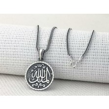Mulki Allah Mulk Allahın Yazılı 925 Ayar Gümüş Erkek Kolye
