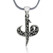 Elif Vav 925 Ayar Gümüş Erkek Kolye