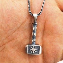 Kalın Balyoz  Çekiç 925 Ayar Gümüşerkek Kolyesi