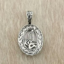 Tuğra Tasarımlı Dualı 925 Ayar Gümüş Erkek Kolye Ucu