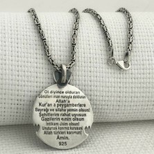 Kral Zincirli Göktürkçe Türk Yazılı Bozkurt 925 Ayar Gümüş Erkek Kolye