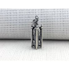 Minare Tasarımlı Cevşen Kebir Dualı 925 Ayar Gümüş Erkek Kolye