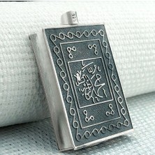 Allah Muhammet Yazılı Cevşeni Kebir Dualı 925 Ayar Gümüş Erkek Kolye Ucu