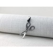 Makas Tasarımlı 925 Ayar Gümüş Erkek Kolye Ucu