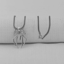 Örümcek Tasarımlı 925 Ayar Gümüş Erkek Kolye