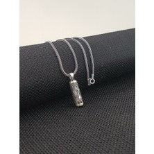 Çapa Tasarımlı Cevşeni Kebir Dualı Yazılı 925 Ayar Gümüş Erkek Kolye