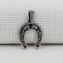 Nal Tasarımlı At Detaylı Kalın Zincir  925 Ayar Gümüş Erkek Kolye