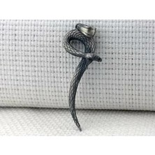 Üç Boyutlu Kara Bamba Yılan 925 Ayar Gümüş Erkek Kolye