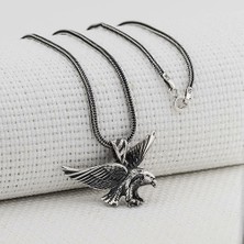 Kartal Tasarımlı 925 Ayar Gümüş Erkek Kolye