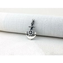 Çapa Dümen Tasarımlı 925 Ayar Gümüş Erkek Kolye Ucu