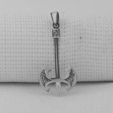 Özel Balta Tasarımlı 925 Ayar Gümüş Erkek Kolye Ucu