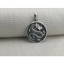 Ejderha Model  925 Ayar Gümüş Erkek Kolye Ucu