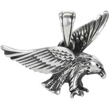 Kartal Tasarımlı 925 Ayar Gümüş Erkek Kolye Ucu