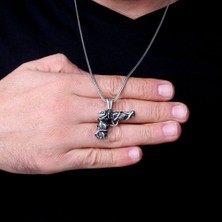 Gul Desenli 14 Lü Model 925 Ayar Gümüş Erkek Kolye