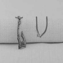Viking Iskandinav Savaşcı Baltası  925 Ayar Gümüş Erkek Kolyesi