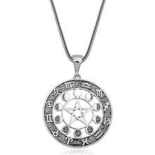 On Iki Burç 925 Ayar Gümüş Erkek Kolye