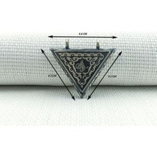 Osmanlı Tuğralı Üçgen Kabi Muska 925 Ayar Gümüş Erkek Kolye Ucu