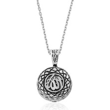 Allah Yazılı Cevşen Muskalık  925 Ayar Gümüş Erkek Kolye