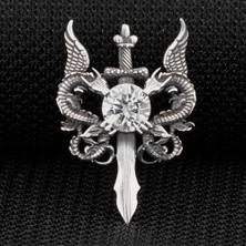 Ay Yıldız Dualı  925 Ayar Gümüş Erkek Kolye Ucu