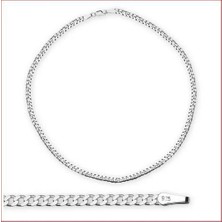 Zincir Gurmet 4mm 925 Ayar Gümüş Erkek Kolye