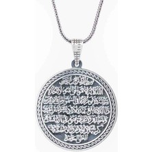 Tutaste Jewellery 925 Ayar Gümüş Ayetel Kursi Temalı Erkek Kolye, Özel Tasarım ve Zarif Maden