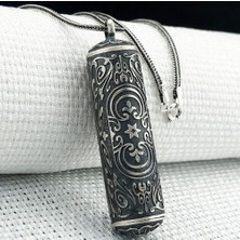 Silindir Cevşeni Kebir Dualı 925 Ayar Gümüş Erkek Kolye