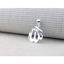 Allah Yazılı Küçük Boy Parlak 925AYAR Gümüş Erkek Kolye Ucu