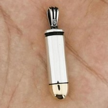 Özel Mermi Kurşun 925 Ayar Gümüş Erkek Kolye