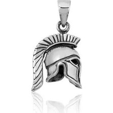 Antik Roma Lejyoner Kaskı 925 Ayar Gümüş Erkek Kolye Ucu