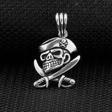 Kuru Kafa Tasarımlı 925 Ayar Gümüş Erkek Kolye Ucu