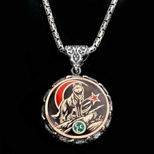 Ay Yıldız Hilal Bozkurt Kral Zincir 925 Ayar Gümüş Erkek Kolye