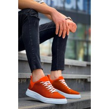 KB-X204 Kuback Turuncu Keten Beyaz Yüksek Taban Günlük Erkek Spor Ayakkabı