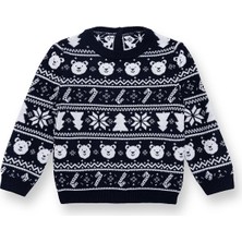 Hellobaby Erkek Bebek Kazak New Year Triko Düğmeli Bisiklet Yaka Uzun Kol