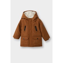 DeFacto Su Geçirmez Kapüşonlu Pelüş Astar Mont Erkek Bebek A2211A525WN