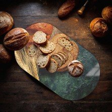 Cozy Co: Temperli Cam Oval Kesme ve Sunum Tablası, Kesme Tahtası, Kesme Tablası, Sunumluk, CKT008