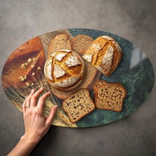 Cozy Co: Temperli Cam Elips Kesme ve Sunum Tablası, Kesme Tahtası, Kesme Tablası, Sunumluk, CKT008