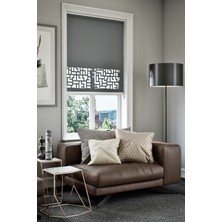 Evolia Lazer Kesim Mat Stor Perde, Lazer Kesimli Klasik Serisi, C-3004 Antrasit Renk
