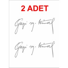 Gazi Mustafa Kemal Imza Sticker - Atatürk Imza Sticker - Atatürk Sticker - Oto Sticker - Araba Sticker - Araç Sticker - Duvar Sticker - Laptop Sticker